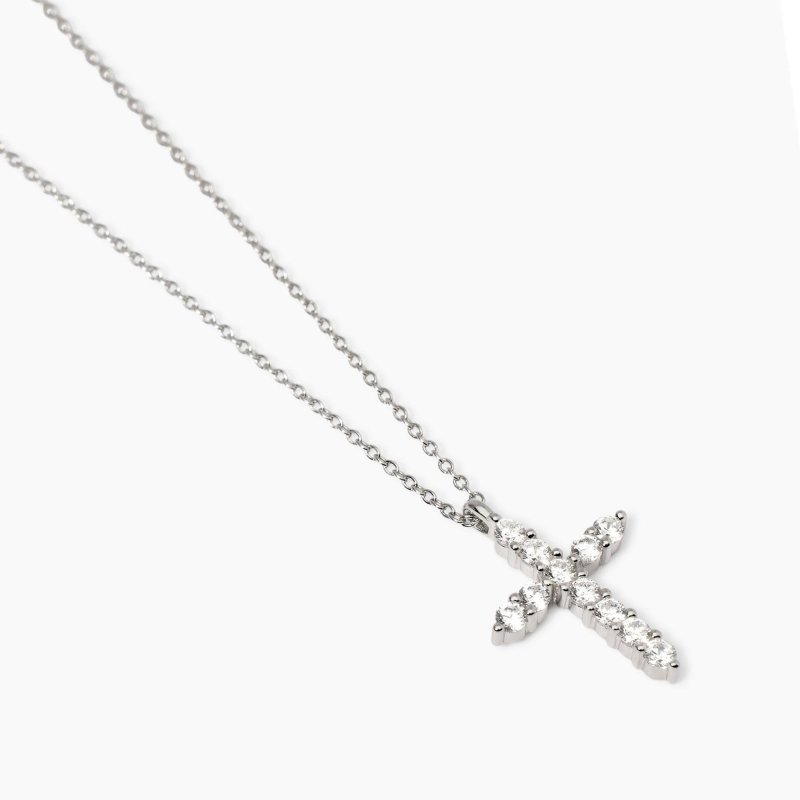 Mabina - Girocollo Con Pendente Croce - Argento Zirconi
