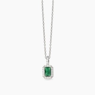 Mabina - Girocollo Smeraldo Sintetico - Argento 925