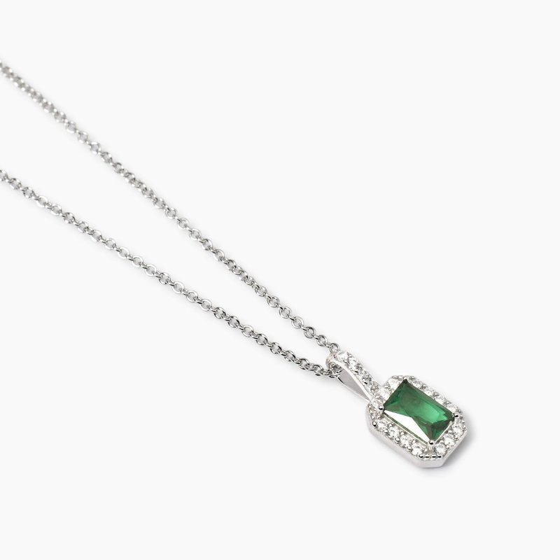 Mabina - Girocollo Smeraldo Sintetico - Argento 925
