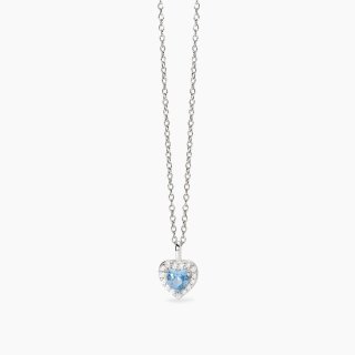 Mabina - Girocollo Love Affair - Argento - Acquamarina