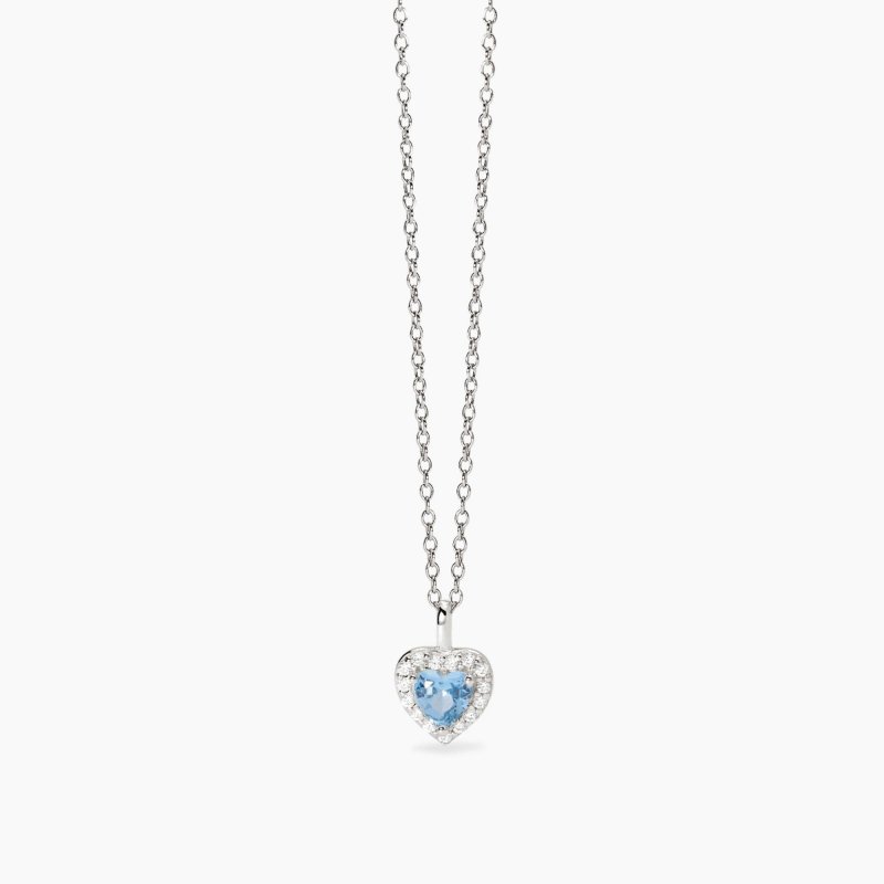 Mabina - Girocollo Love Affair - Argento - Acquamarina