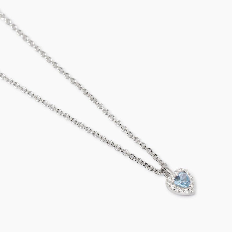 Mabina - Girocollo Love Affair - Argento - Acquamarina