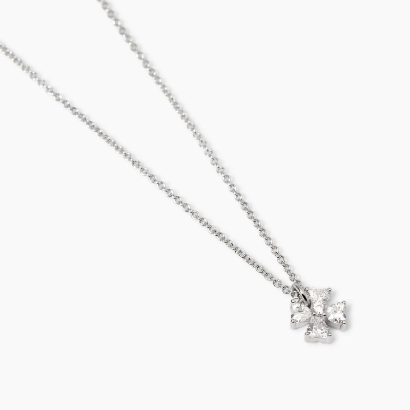 Mabina - Girocollo Quadrifoglio - Argento - Zirconi