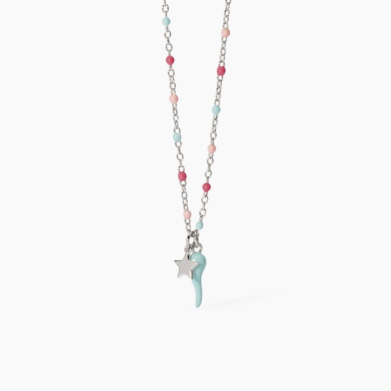 Mabina - Girocollo Multicolor Bambina - Argento Rodiato