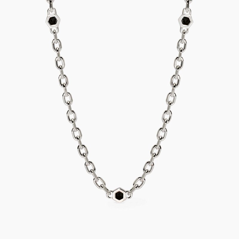 Mabina - Collana Uomo City Square - Argento - Zirconi