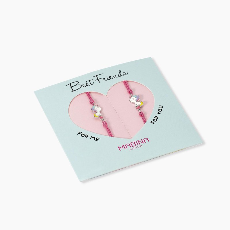 Mabina - Set Di Bracciali Amicizia - Argento E Nylon