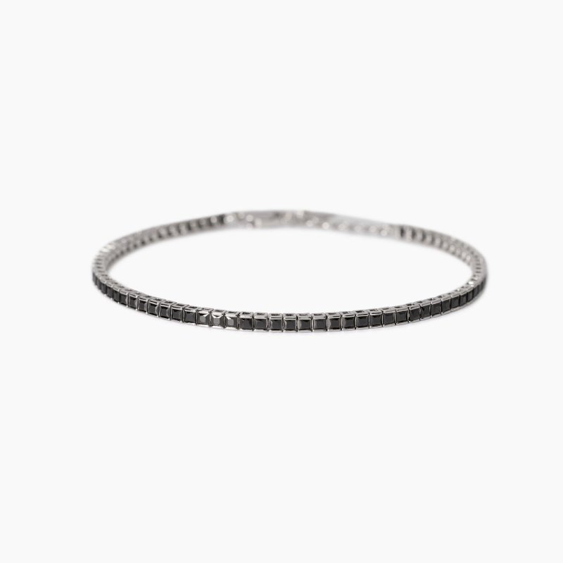 Mabina - Bracciale Tennis Uomo - Zirconi Neri - Argento
