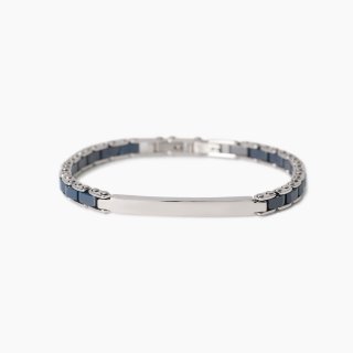 Mabina - Bracciale Uomo - Ceramica Blu - Argento Rodiato