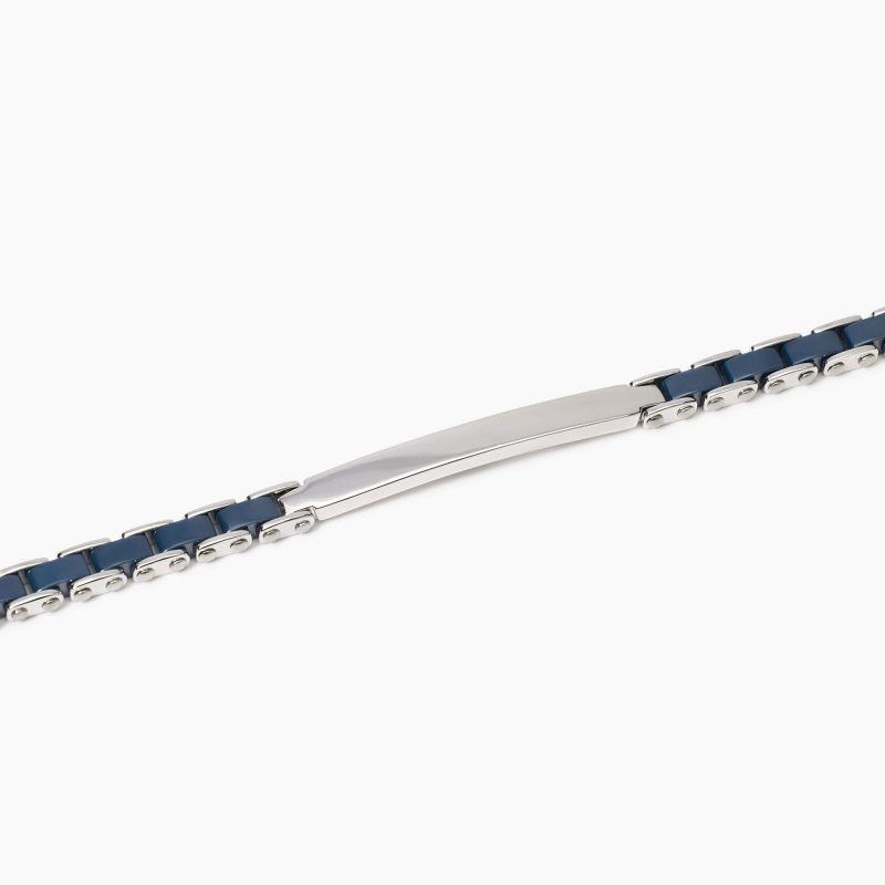 Mabina - Bracciale Uomo - Ceramica Blu - Argento Rodiato