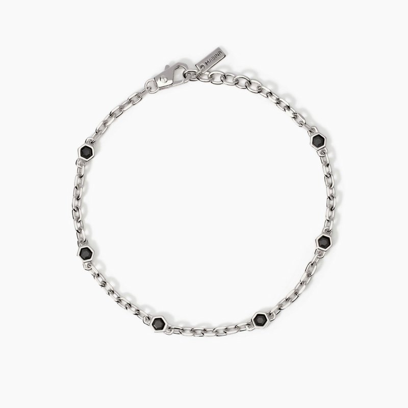 Mabina - Bracciale Uomo - Catena Forzatina - Zirconi