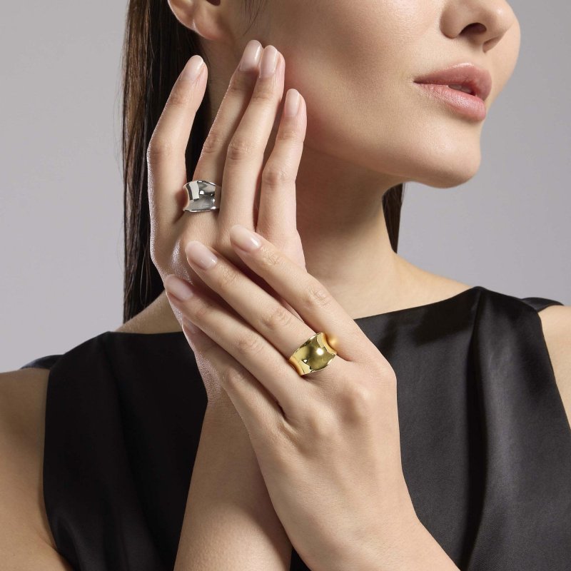 Mabina - Anello Contrarié - Argento Dorato - Regolabile