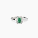 Mabina - Anello Regolabile - Smeraldo Sintetico - Argento