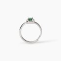 Mabina - Anello Regolabile - Smeraldo Sintetico - Argento