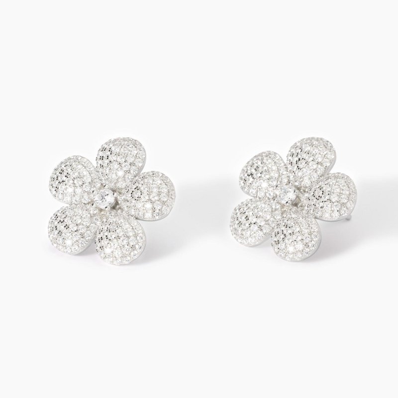 Mabina - Orecchini A Fiore - Zirconi Bianchi - Argento
