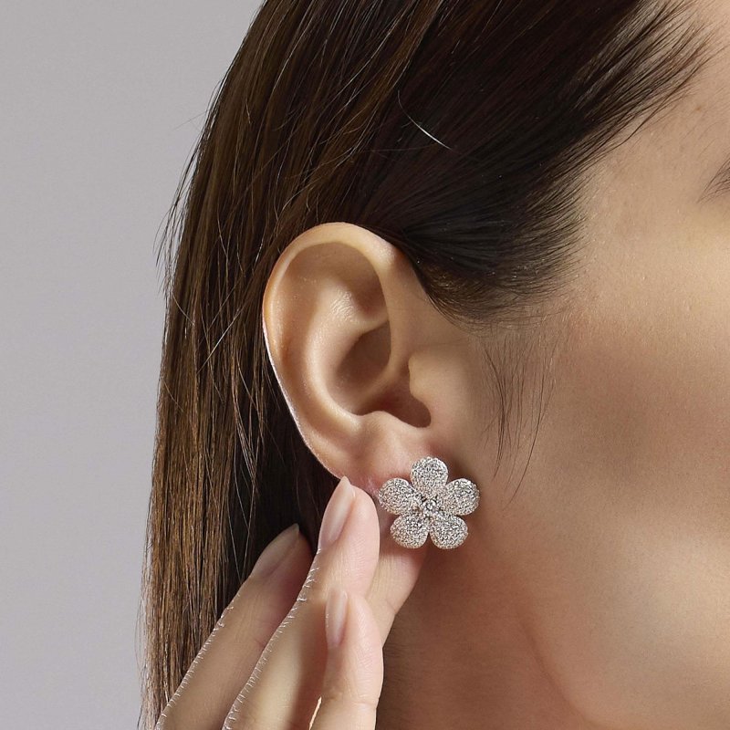 Mabina - Orecchini A Fiore - Zirconi Bianchi - Argento