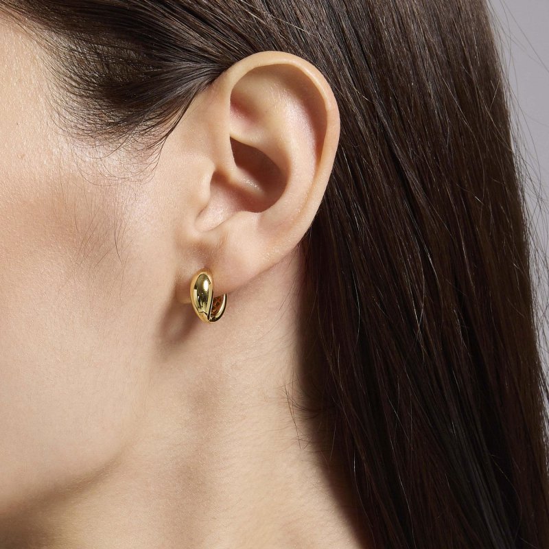 Mabina - Orecchini A Cerchio - Goccia Allungata - Oro 18K