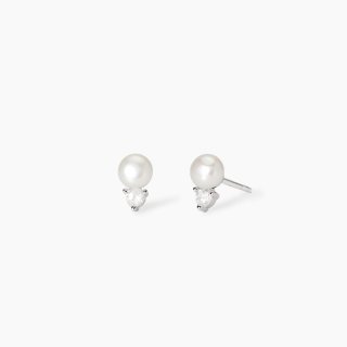 Mabina - Orecchini Con Perle Bottone - Zirconi Eleganti
