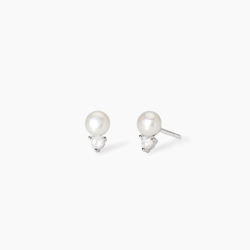 Mabina - Orecchini Con Perle Bottone - Zirconi Eleganti