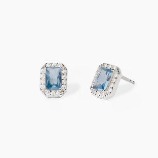 Mabina - Orecchini Con Acquamarina Sintetica - Argento