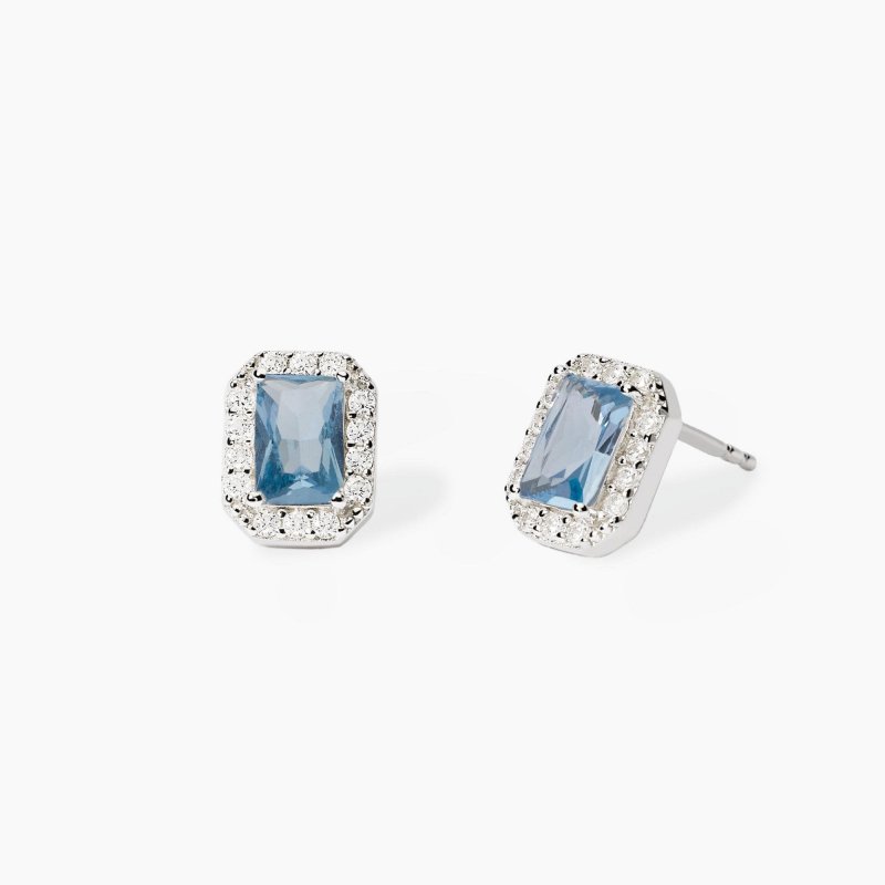 Mabina - Orecchini Con Acquamarina Sintetica - Argento