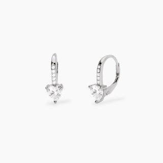 Mabina - Orecchini Monachella - Zirconi Cuore - Argento