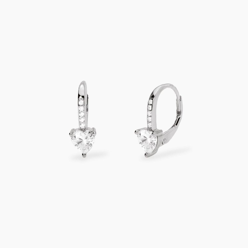 Mabina - Orecchini Monachella - Zirconi Cuore - Argento