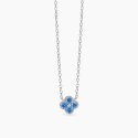 Mabina - Girocollo Fiore Azzurro - Argento - Zirconi