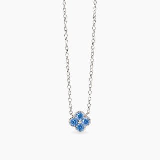 Mabina - Girocollo Fiore Azzurro - Argento - Zirconi
