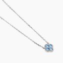 Mabina - Girocollo Fiore Azzurro - Argento - Zirconi
