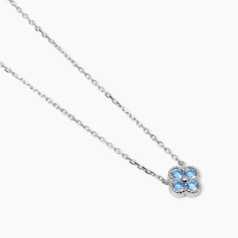 Mabina - Girocollo Fiore Azzurro - Argento - Zirconi