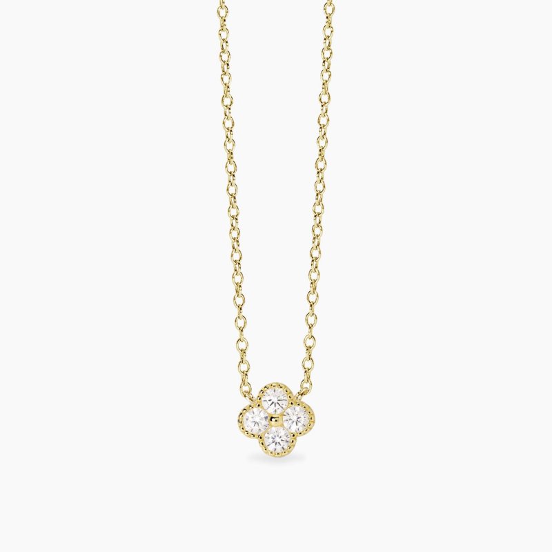 Mabina - Girocollo Con Ciondolo Fiore - Zirconi - Argento