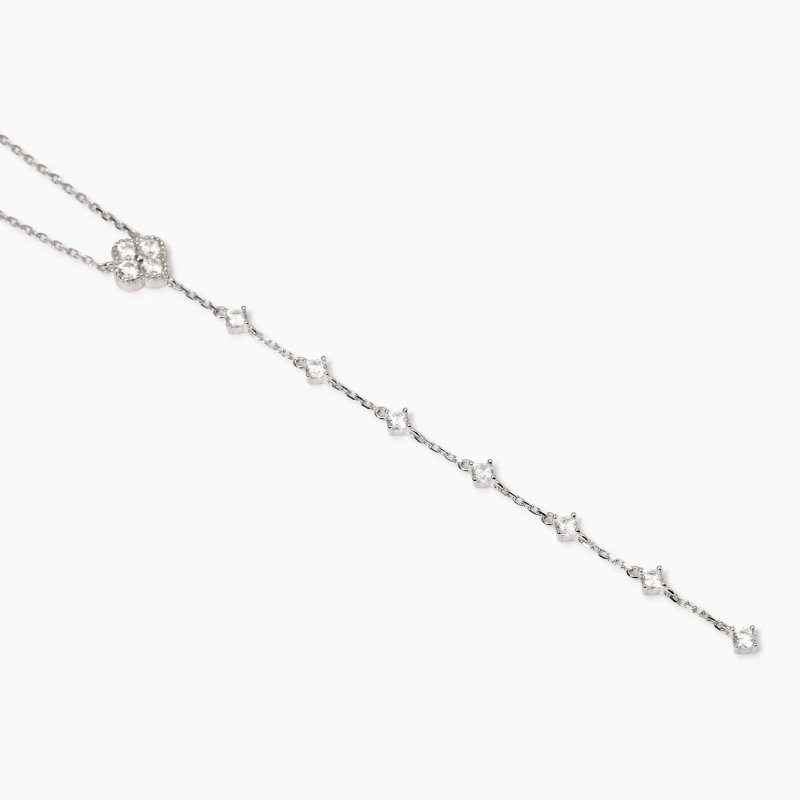 Mabina - Collana Catena A Y - Fiore Jasmine - Argento