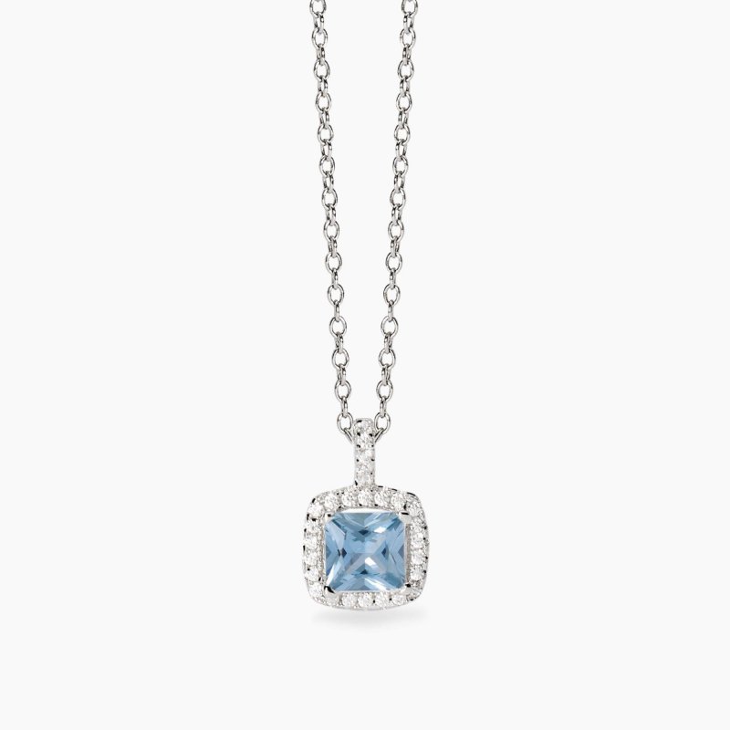 Mabina - Girocollo Con Zirconi - Argento - Acquamarina