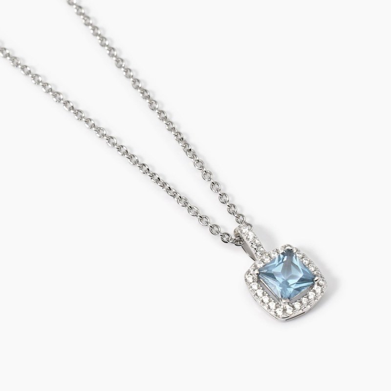 Mabina - Girocollo Con Zirconi - Argento - Acquamarina