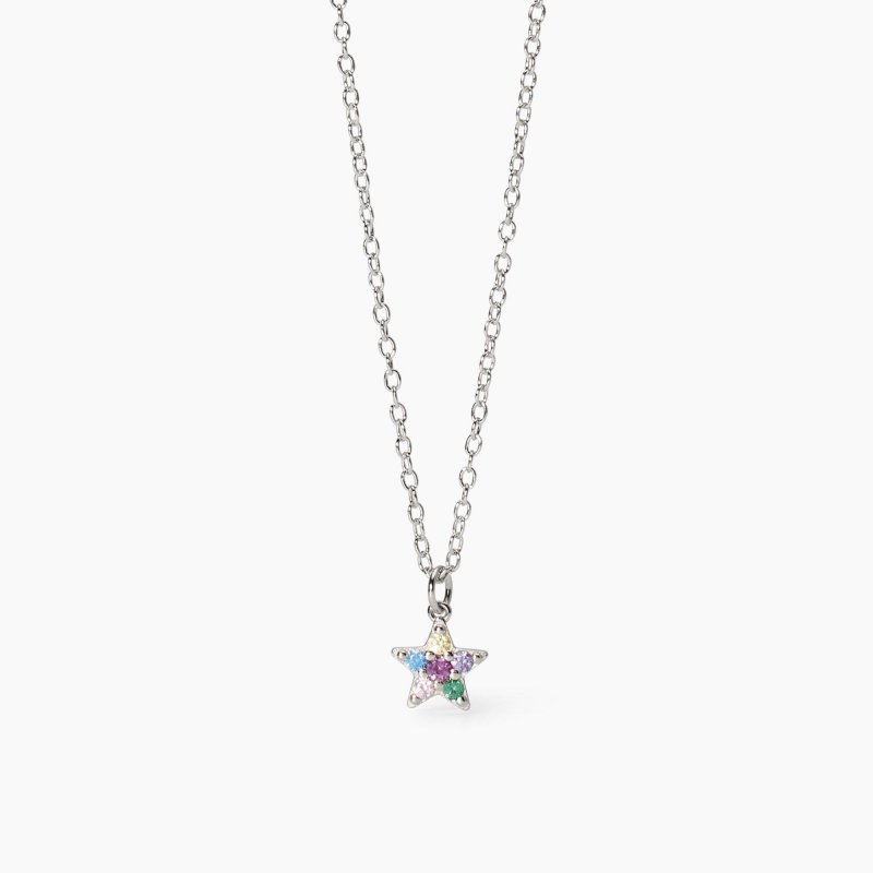 Mabina - Girocollo Stella Multicolor - Argento - Zirconi