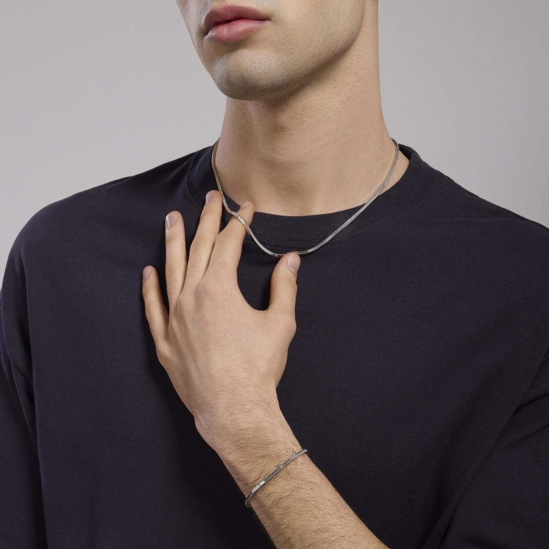 Mabina - Collana Uomo - Catena Snake - Argento 925