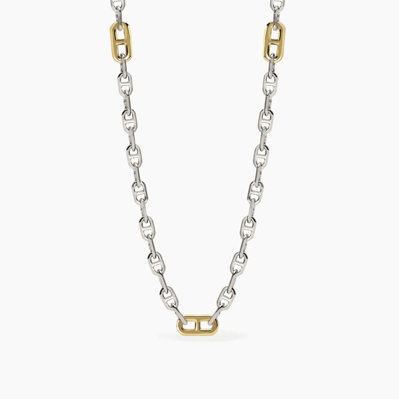 Mabina - Collana Uomo Skipper - Argento - Oro 18K