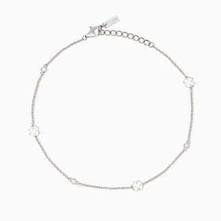 Mabina - Cavigliera Quadrifogli - Argento 925 - Zirconi