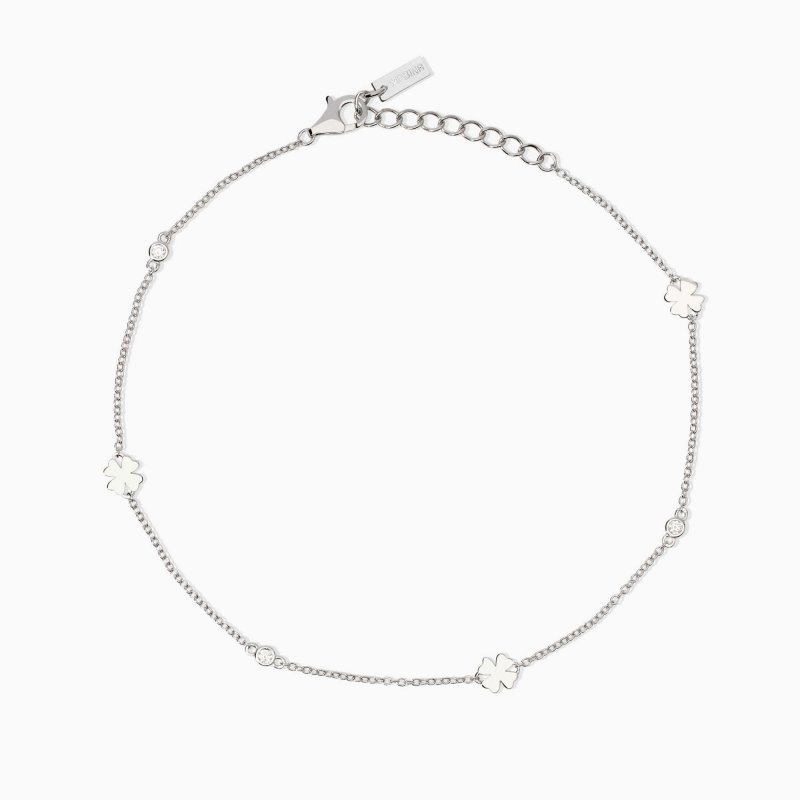 Mabina - Cavigliera Quadrifogli - Argento 925 - Zirconi