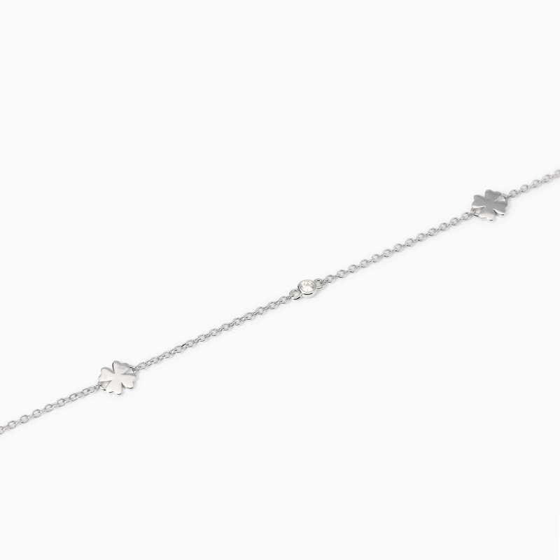 Mabina - Cavigliera Quadrifogli - Argento 925 - Zirconi