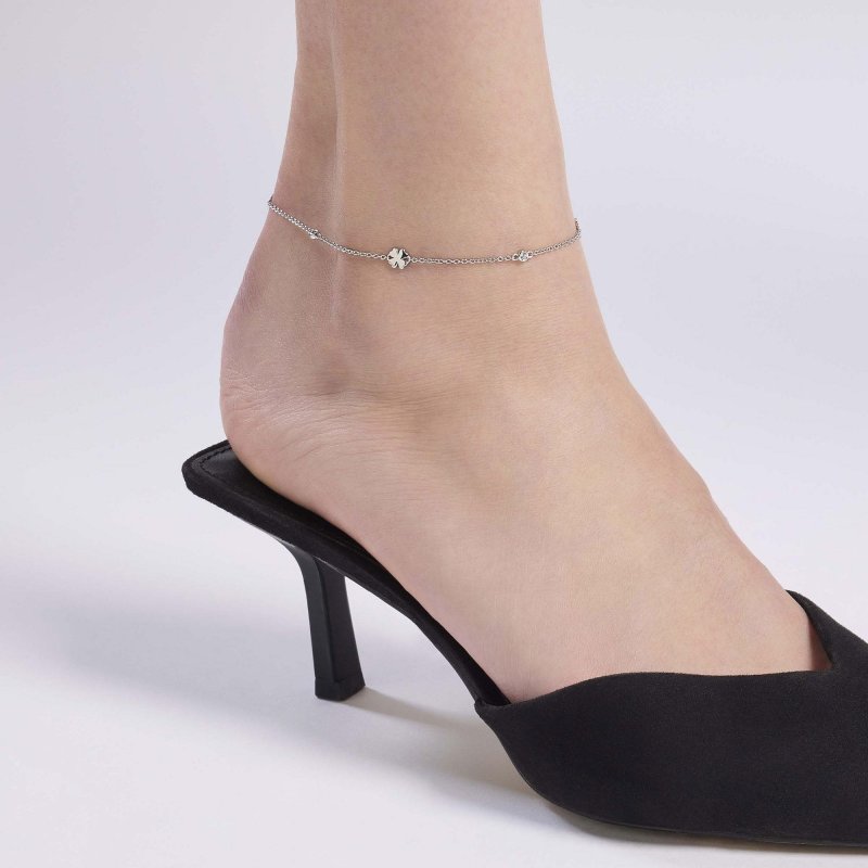 Mabina - Cavigliera Quadrifogli - Argento 925 - Zirconi