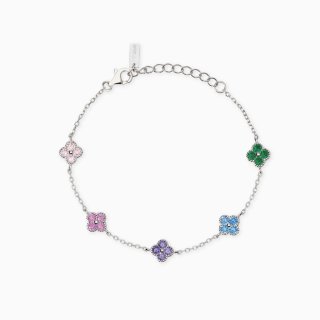 Mabina - Bracciale Jasmine - Argento Dorato - Fiori Zirconi