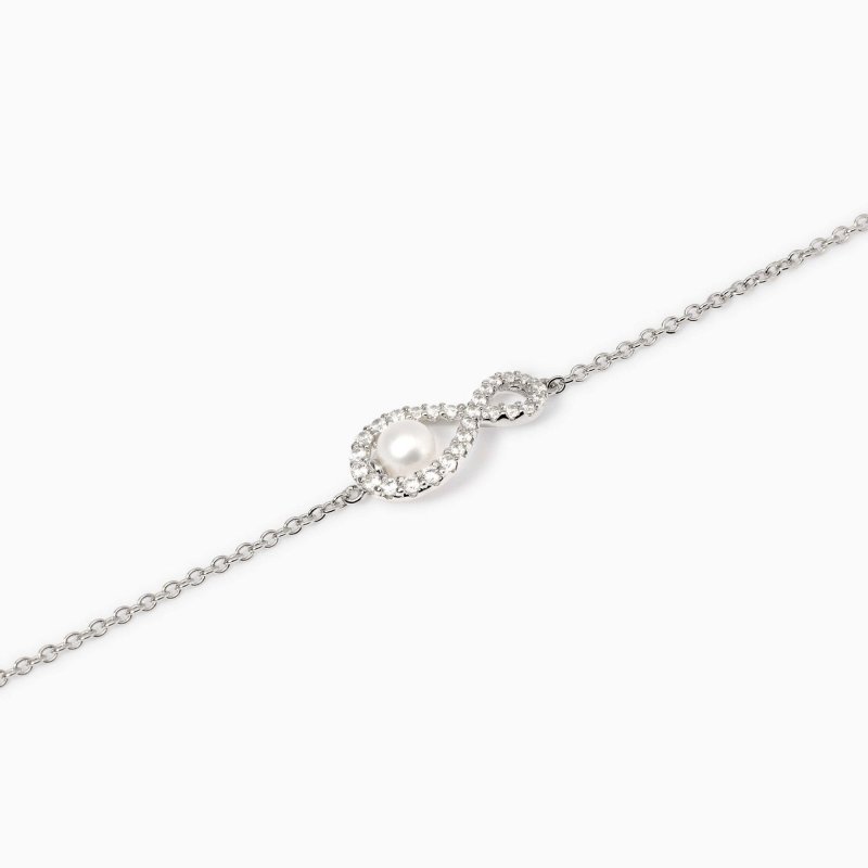 Mabina - Bracciale Infinito - Argento - Perla Coltivata