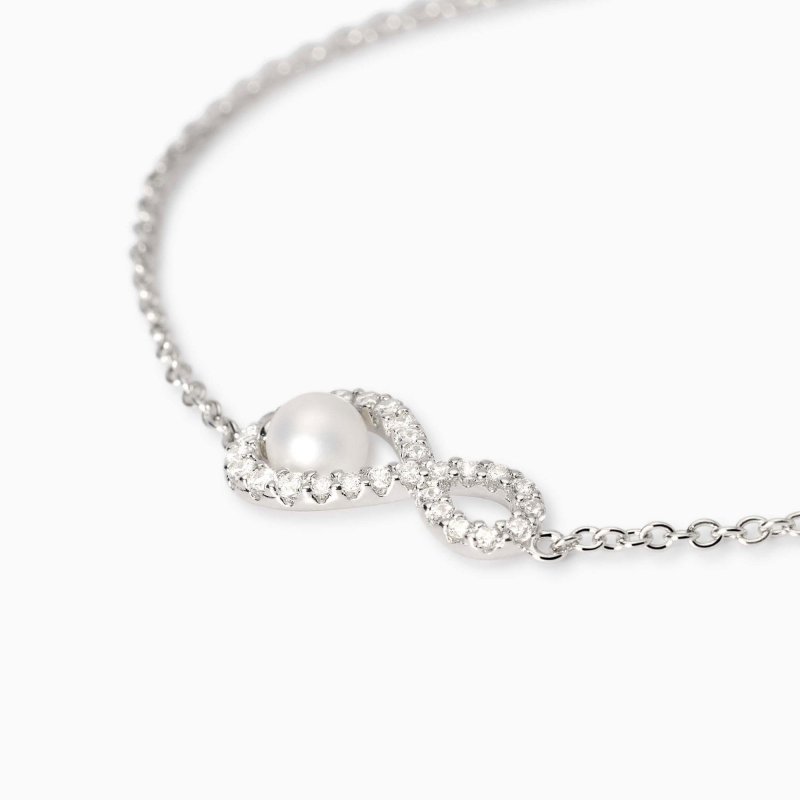 Mabina - Bracciale Infinito - Argento - Perla Coltivata