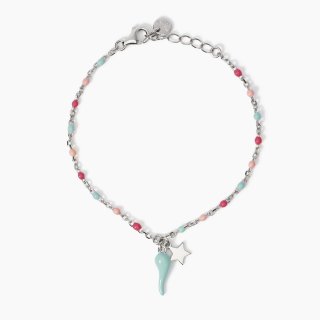 Mabina - Bracciale Multicolor - Cornetto Azzurro - Argento