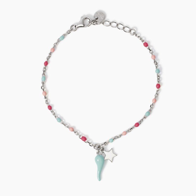 Mabina - Bracciale Multicolor - Cornetto Azzurro - Argento