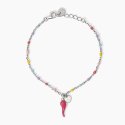 Mabina - Bracciale Multicolor - Cornetto Rosa - Argento