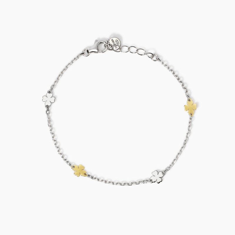 Mabina - Bracciale Con Quadrifogli - Argento E Oro