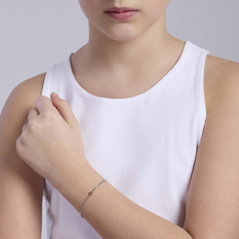 Mabina - Bracciale Con Quadrifogli - Argento E Oro