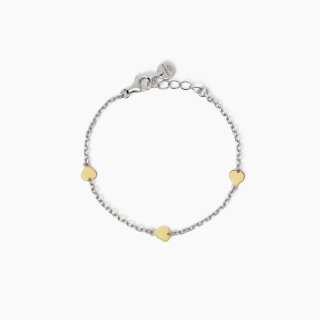 Mabina - Bracciale In Argento - Cuori Oro 9K